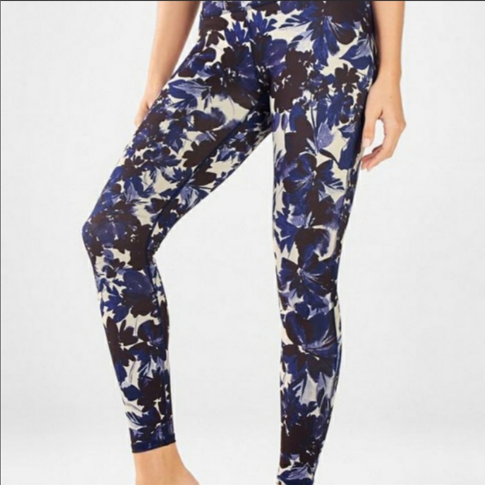 Fabletics powerhold blue floral leggings